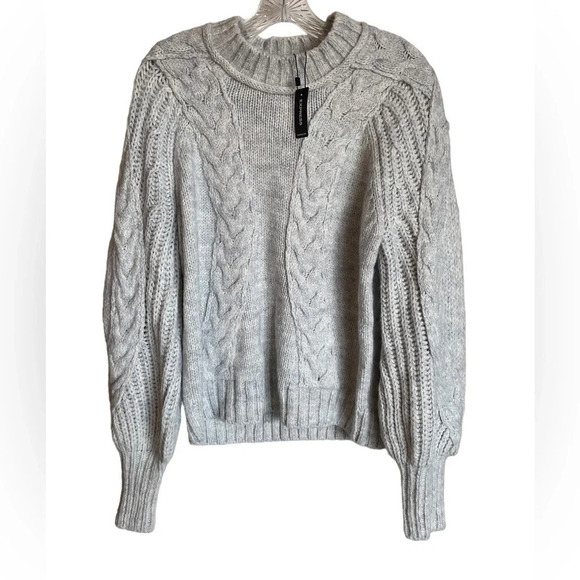 NWT EXPRESS Cable Knit Balloon Sleeve Sweater - Picture 3 of 7